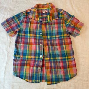 Cat & Jack Multicolor Plaid Button Down Shirt